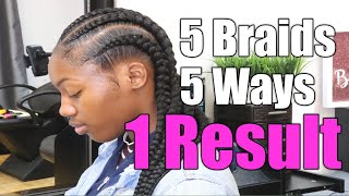 How to do Feed In Braids Five Different Ways [upl. by Enaled]