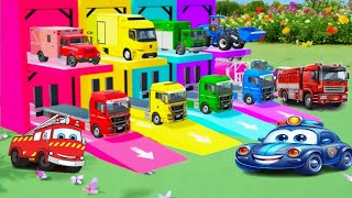 Double Flatbed Trailer Truck vs Speedbumps Train vs Cars  Tractor vs Train BeamngDrive [upl. by Nnylyrehc]