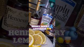 💙 Blueberry Hennessy Lemonade 🍋🥃 hennessy whiskey lemonade cocktail mixeddrinks chambord [upl. by Skillern41]