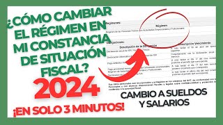 Como CAMBIAR mi REGIMEN FISCAL de mi CONSTANCIA DE SITUACIÓN FISCAL e el SAT [upl. by Fayola]