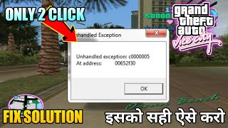 How to Fix Unhandled exception Problem GTA Vice City  GTA Vice City Unhandled Exception Problem [upl. by Grindle]