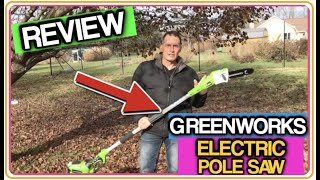 Greenworks 6 5 Amp 8 inch Corded Electric Pole SawREVIEW [upl. by Nyladnar]