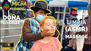 Spiritual Cleansing LIMPIA with ASMR Massage of head face and neck at public market in Ecuador [upl. by Gustaf]