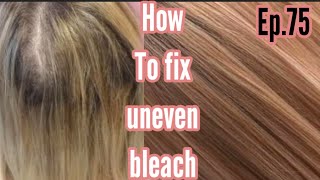 how to fix uneven bleach hair at home ep75 [upl. by Okim]