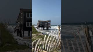 Watch House floats into the Atlantic Ocean during Hurricane Ernesto Shorts [upl. by Alilak]