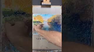 Oil pastels  Mawgan Creek Cornwall oilpastels pastelsdrawing landscapedrawing drawing [upl. by Assirol]