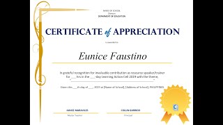 Certificate of Appreciation for LAC Training DepEd  FREE TEMPLATE v1 [upl. by December]