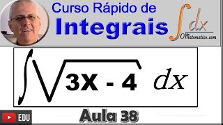 GRINGS  INTEGRAIS  Método da Substituição  Função Raiz   Aula 38 [upl. by Elwyn]