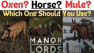 Which To Use Oxen  Horse  Mule Manor Lords [upl. by Jonna134]