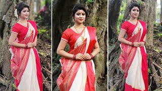 বাঙালি স্টাইলে শাড়ি পরা  Bengali Style Bridal Saree Draping  আটপৌরে শাড়ি পরার পদ্ধতি 💖😍 [upl. by Elwina959]