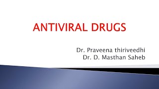 Antiviral Drugs  Department of DVL  Santhiram Medical College [upl. by Means524]