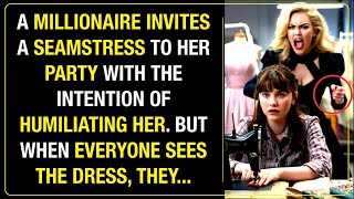 A MILLIONAIRE INVITES A SEAMSTRESS TO HER PARTY TO HUMILIATE HER BUT WHEN THEY SEE HER DRESS [upl. by Narhem]