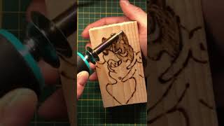 Pyrogravure ACTION Pokemon Felicanis sculpture bois bois pokemon sculpture action test [upl. by Eednar]