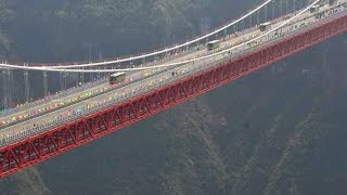 THE AIZHAI SUSPENSION BRIDGE IN CHINA [upl. by Uuge549]