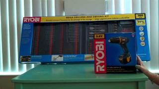 Unboxing Ryobi 96V Cordless Drill Driver  300 Piece Mega Drilling Driving Kit [upl. by Eyks]