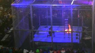 Undertaker chokeslamming Edge through ring mat at SummerSlam in Indianapolis IN [upl. by Kalman]