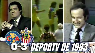 EN UN DEPORTV DE HACE DÉCADAS  América vs Chivas Resumen Semifinal 198283  Roberto Gómez Junco [upl. by Lada]