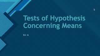 Statistics  Hypothesis Testing  Tests of Difference  Dependent or Paired Samples Ttest [upl. by Nonnaer345]