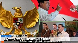 Prabowo Sebut Korupsi Masih Marak dan Dinormalisasi [upl. by Aiekat]