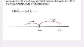 Subtraksjon med åpen tallinje del 2 [upl. by Farro]