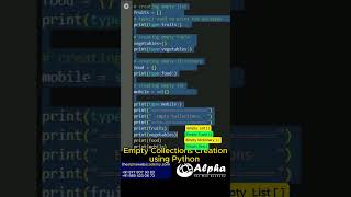 quotCreating Empty Lists Tuples Sets and Dictionaries in Python  Quick Python Basicsquot  shorts [upl. by Ainecey]
