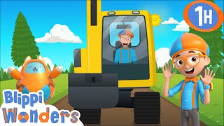 Blippis Excavator Song  1 Hour of Excavators with Blippi  Educational Cartoons for Kids [upl. by Aneelahs]