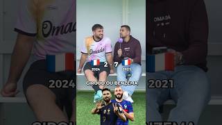 Benzema vs Giroud  France 21 vs France 24 🏆 footballshorts shorts [upl. by Anaiad]