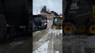 Teleskid skid steer moving snow jcb [upl. by Cynarra344]