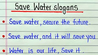 Slogan on save water  Slogan on water in english  Save water slogans [upl. by Ogden964]