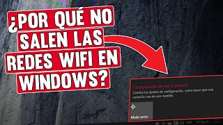 ¿Por qué no aparecen las Redes Wifi en Windows wifi no funciona [upl. by Arimat]