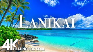 LANIKAI NATURE in 4K UHD Drone Film  Relaxing Piano Music for Stress Relief Sleep Spa Yoga Cafe [upl. by Phaidra]