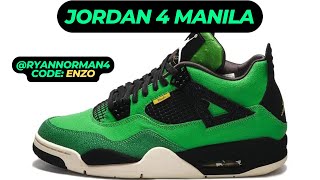 JORDAN 4 MANILA UNBOXING AND REVIEW RYAN NORMAN [upl. by Washington338]