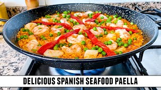 SPECTACULAR Seafood Paella with MINIMAL Effort  Quick amp Easy Recipe [upl. by Ariuqahs]