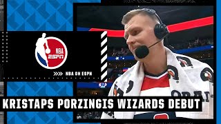 Im excited to be a Wizard  Kristaps Porzingis reacts to his Washington debut  NBA on ESPN [upl. by Nadual]