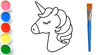 🦄 UNICORN DRAWING COLORING PAINTING FUN FOR BEGINNERS EASY [upl. by Cupo]