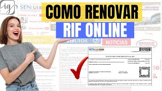 Como RENOVAR el RIF en VENEZUELA Online 2022 [upl. by Nelra]