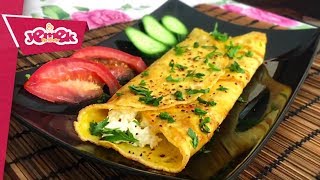 5 dakikada Kolay Peynirli Omlet Nasıl Yapılır [upl. by Tarton]