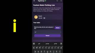 CustomMade Clothing Line  TAPSWAP Video Code  Tapswap Code [upl. by Leind]