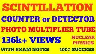 SCINTILLATION COUNTER DETECTOR  PHOTO MULTIPLIER TUBE  PMT   NUCLEAR PHYSICS  EXAM NOTES [upl. by Kirch541]