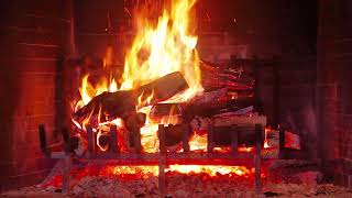 Christmas relaxing instrumental music with crackling fire sounds  Calm Christmas background music [upl. by Can272]