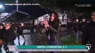 EmpoliFiorentina l’inviata viene molestata in diretta tv il conduttore «Non te la prendere» [upl. by Funk]