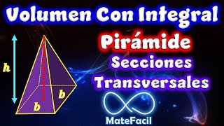 Volumen de pirámide USANDO INTEGRALES Secciones Transversales [upl. by Cirillo]