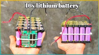 18650 lithium battery sa 16v 12v battery home par banaya  battery pack kaise banaen [upl. by Zap]