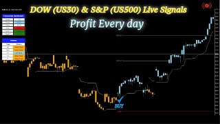 DOW US30 amp SampP US500 Live Signals Best Day Trading Scalping Strategy Almost No Risk [upl. by Llewxam]