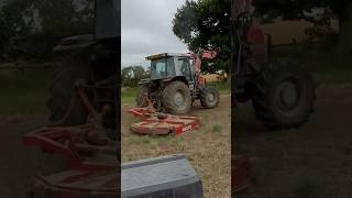 Topping thistles with a tractor and topper tractors topper cuttinggrass tractorvideo [upl. by Namielus]