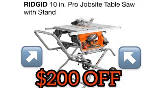 NEW Ridgid R4514 10” portable table saw 200 off Miter saw amp table saw CINCO DE MAYO DEALS [upl. by Ymmaj]