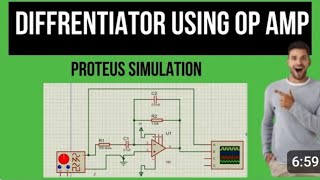 Differentiator using Opamp SimulationAll about ElectronicsAnalog electronicssimulation protius [upl. by Ankney]