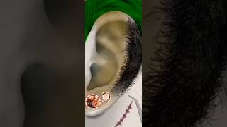 Ear Piercing Cleaning ASMR asmr animted ytshort [upl. by Nysa]