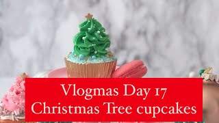 Vlogmas Day 17 Christmas Tree Cupcakes [upl. by Ecirtaeb486]