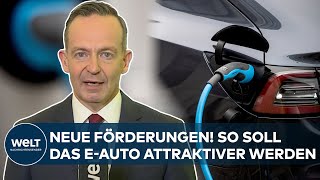 ELEKTROMOBILITÄT Bundesverkehrsminister Volker Wissing will mehr EAutos durch Förderung [upl. by Elicec971]